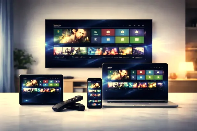 Kikatv streaming on a smart TV, tablet, laptop and phone at once